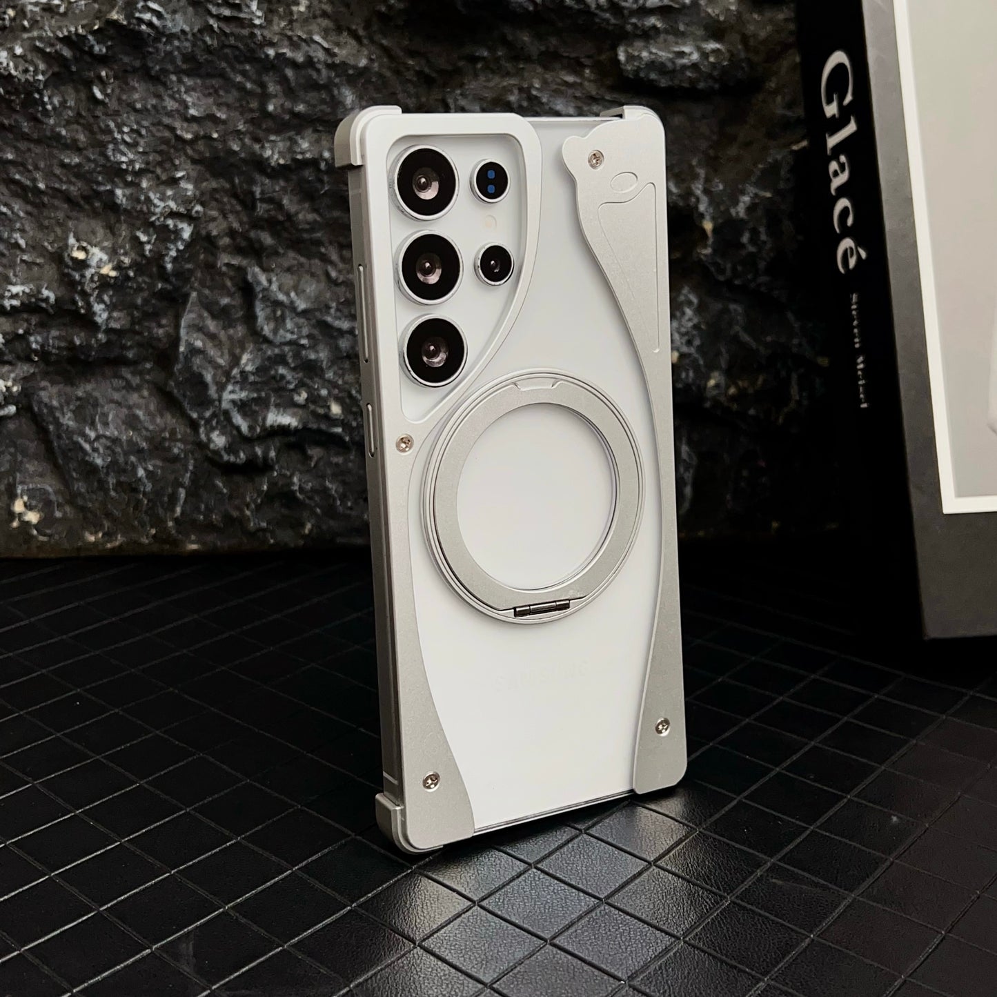 Armor King Stoat Bezel-less MagSafe Transparent PC Back Shockproof Metal Case Cover