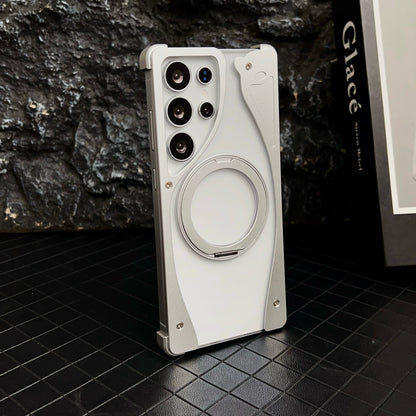 Armor King Stoat Bezel-less MagSafe Transparent PC Back Shockproof Metal Case Cover