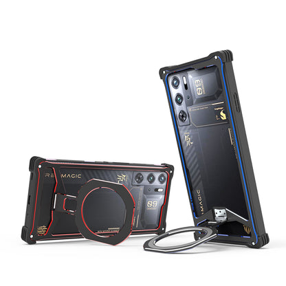 iy Bicolor Iron Palm MagSafe Aluminum Alloy Kickstand Shockproof Metal Case Cover