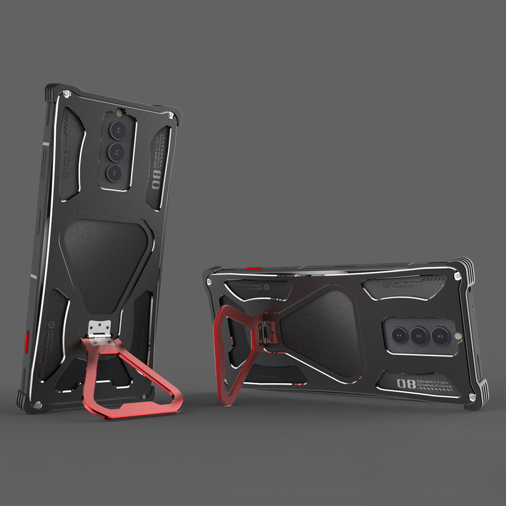 iy Bicolor Transformers Shockproof Aluminum Alloy Kickstand Metal Case Cover