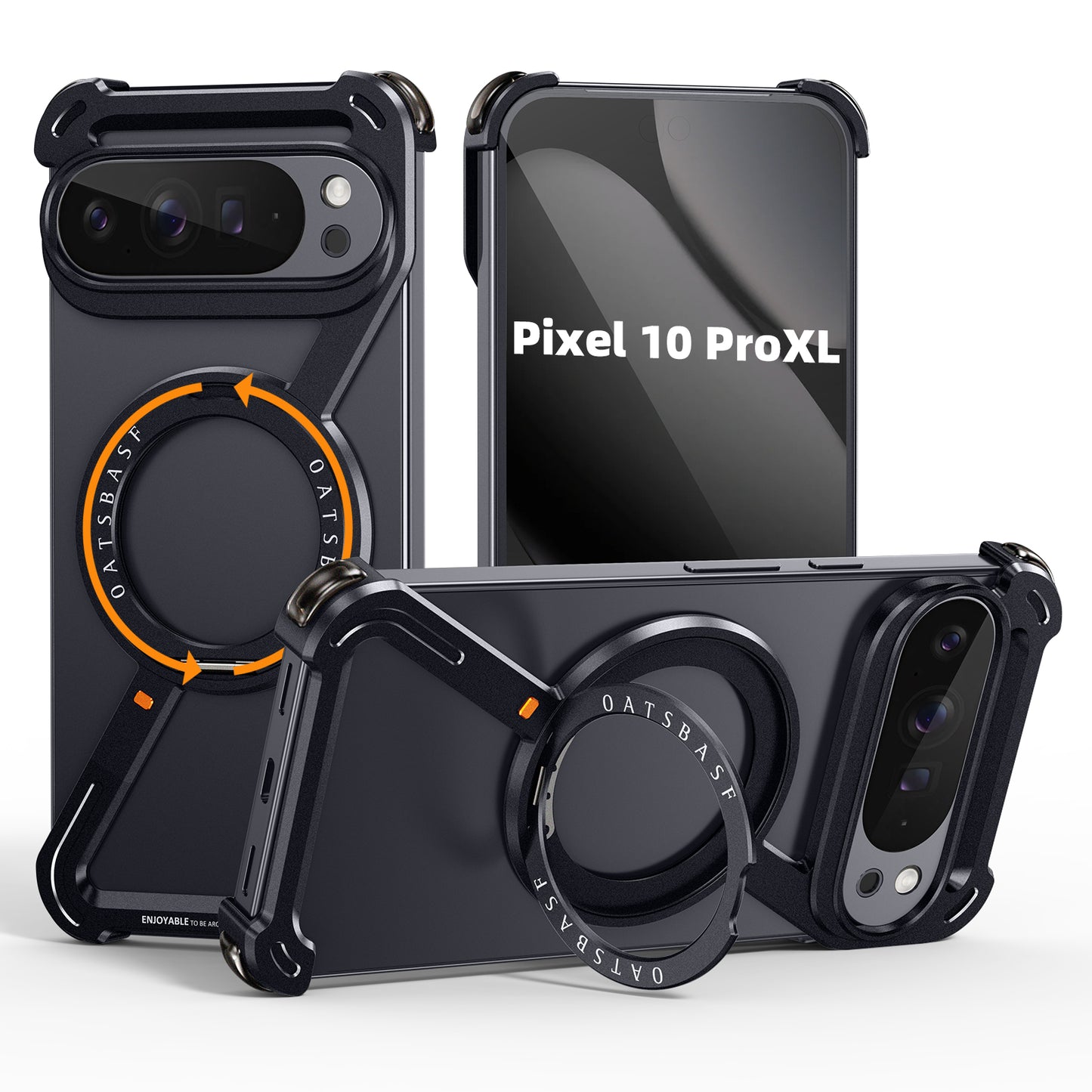 Oatsbasf Z MagSafe Pivot Ring Stand Air Cushion Metal Case Cover