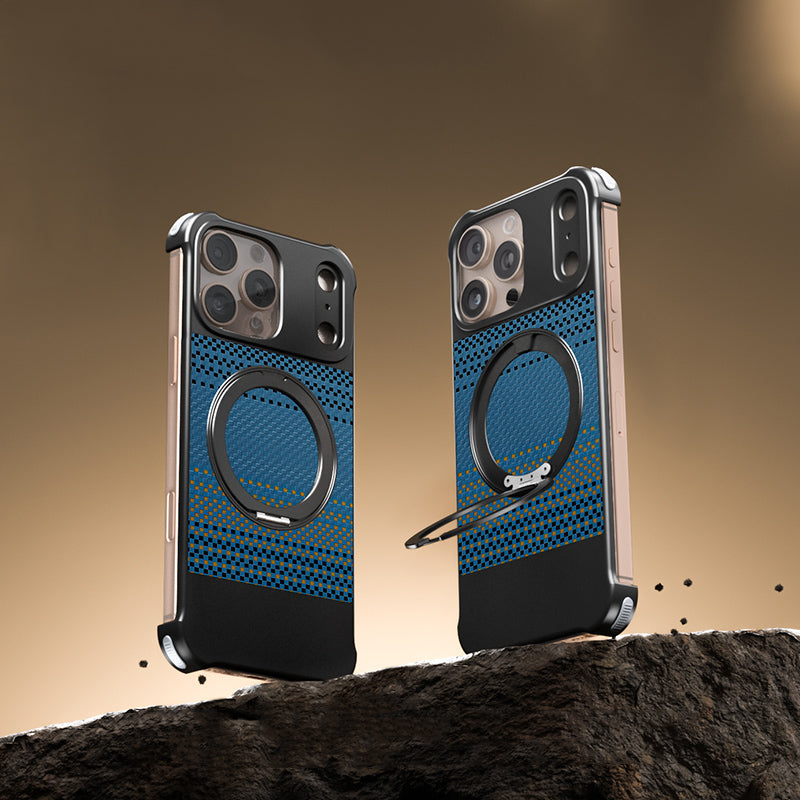 Armor King Bezel-less Leatherette Back Air Cushion MagSafe Metal Case Cover