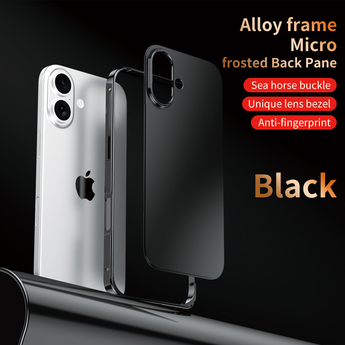 Armor King Sea Horse Buckle Aluminum Alloy Frame Micro-frosted Back Plane Cover Case