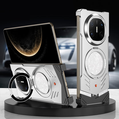 Armor King Supercar MagSafe Pivot Ring Stand Elastic Buckle Frameless Metal Case Cover