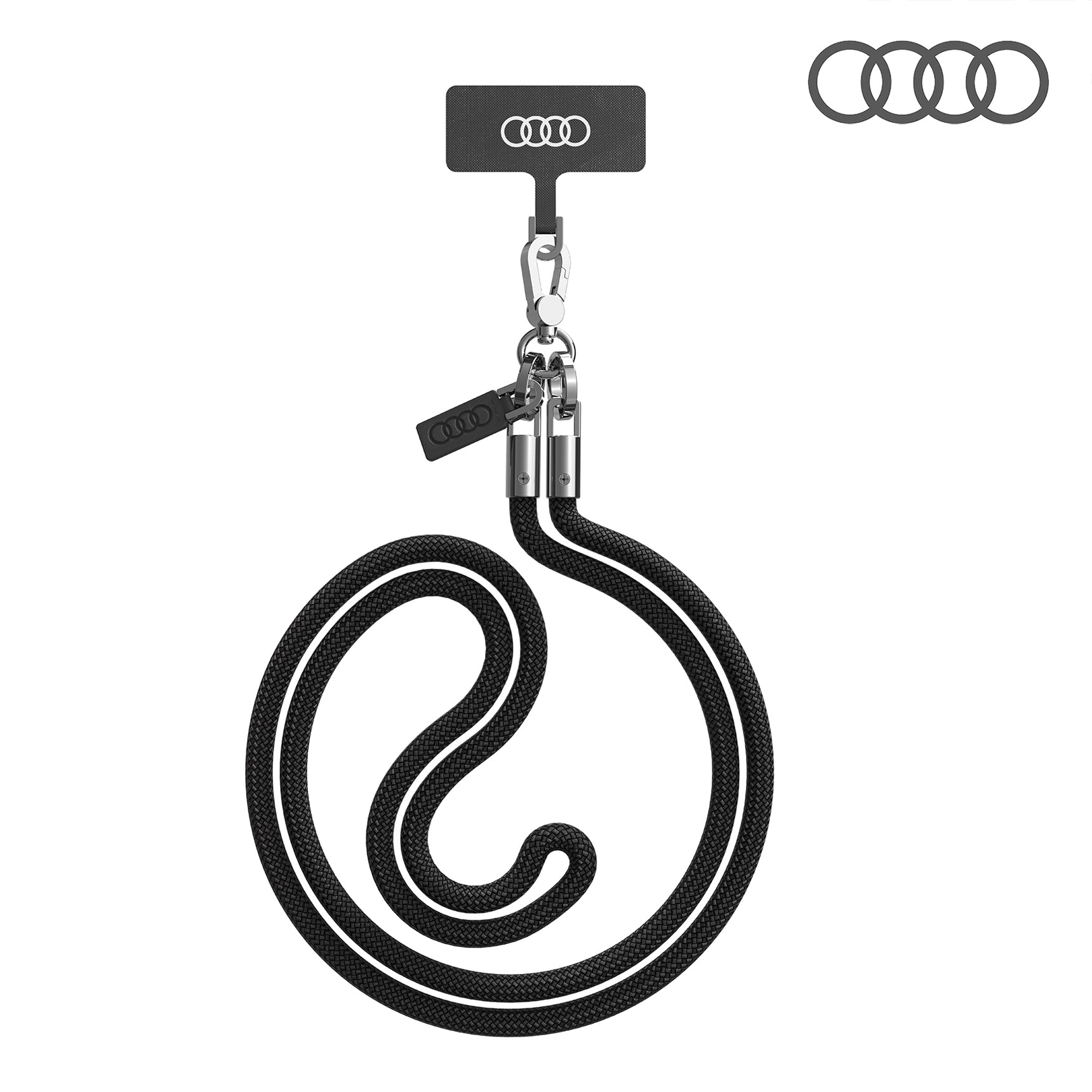 Audi Lanyard Neck Strap Rings Silver Original NEW & Top Lanyard Strap Quattro