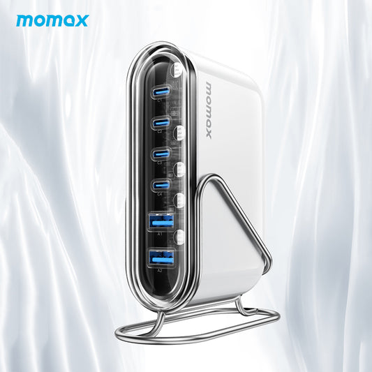 MOMAX 1-Charge Flow+ 120W USB-C & USB-A 6-Port GaN Desktop Charger