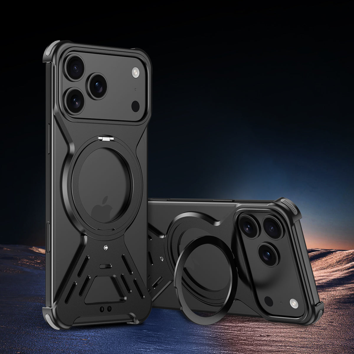 Armor King Warframe MagSafe Pivot Ring Stand Air Cushion Metal Case Cover