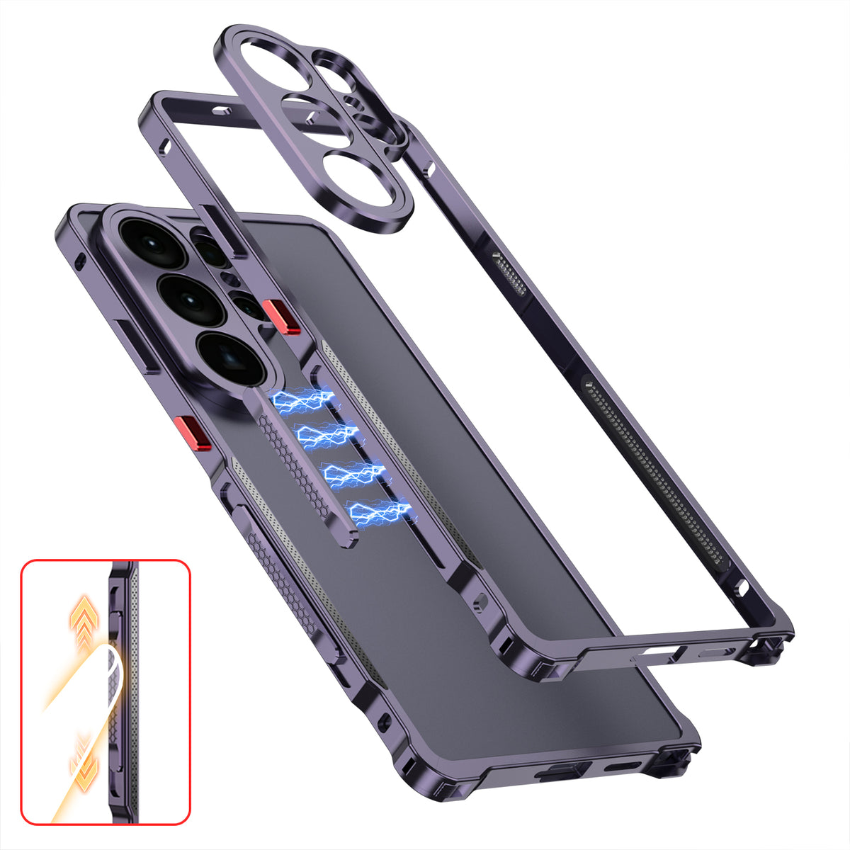 Armor King Lens Protector Heat Dissipation Stress Relief Edc Fidget Metal Bumper Case Cover