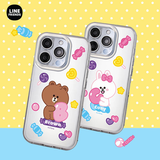 Line Friends IMD Electroplated Anti-slip Silver Case Cover