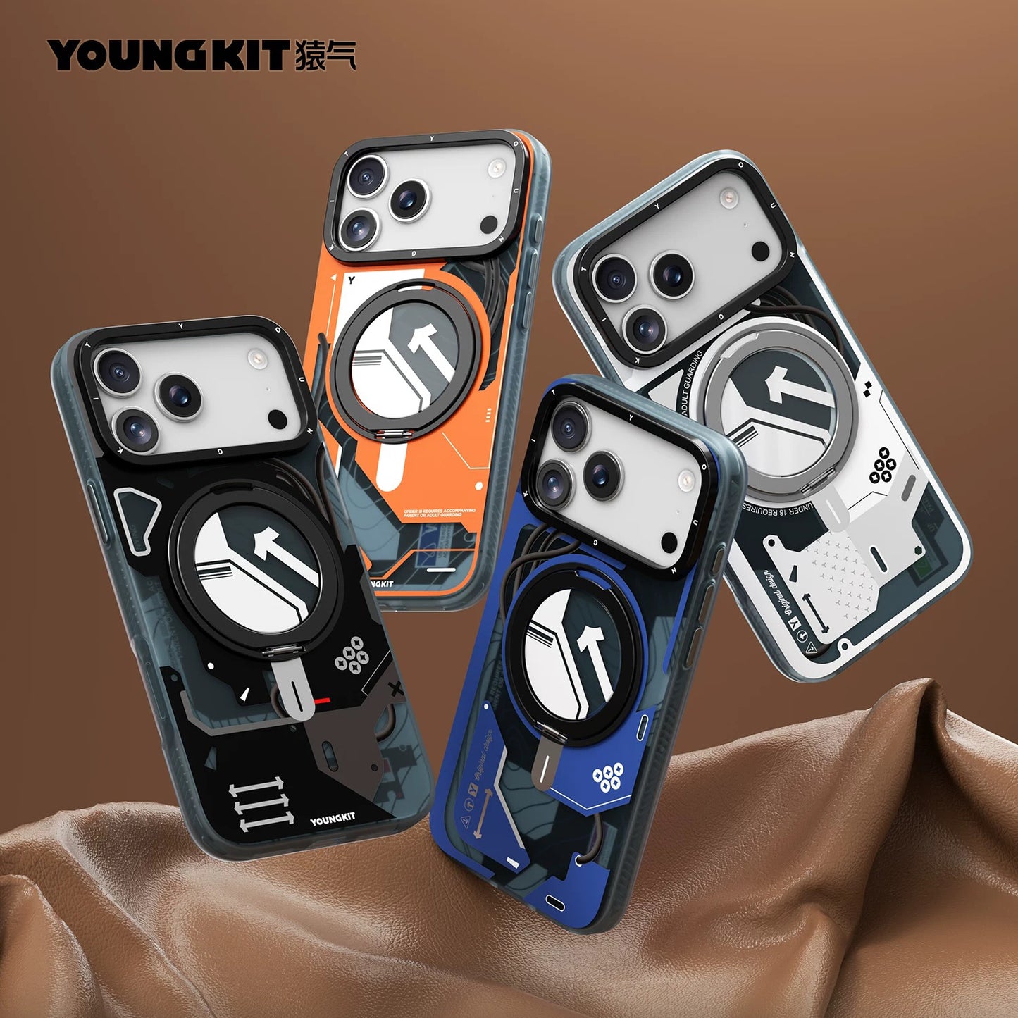 YOUNGKIT Starship MagSafe 360° Pivot Ring Stand Anti-Scratch Shockproof Case Cover