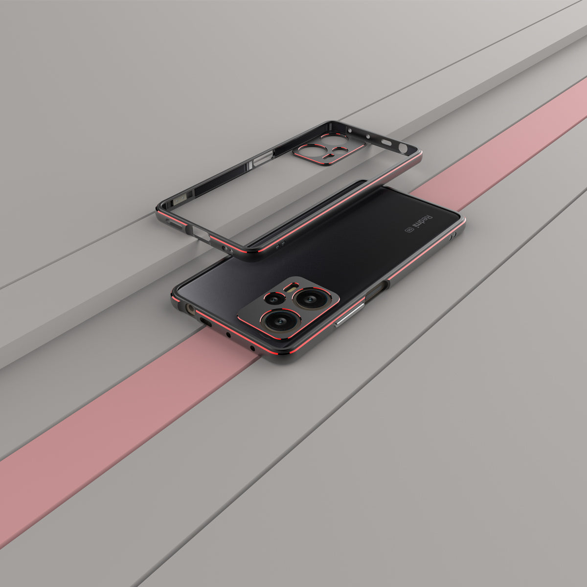 iy Aurora Sword Lens Protector Bicolor Aluminum Bumper Case for Xiaomi Redmi Note 12 series & POCO F5