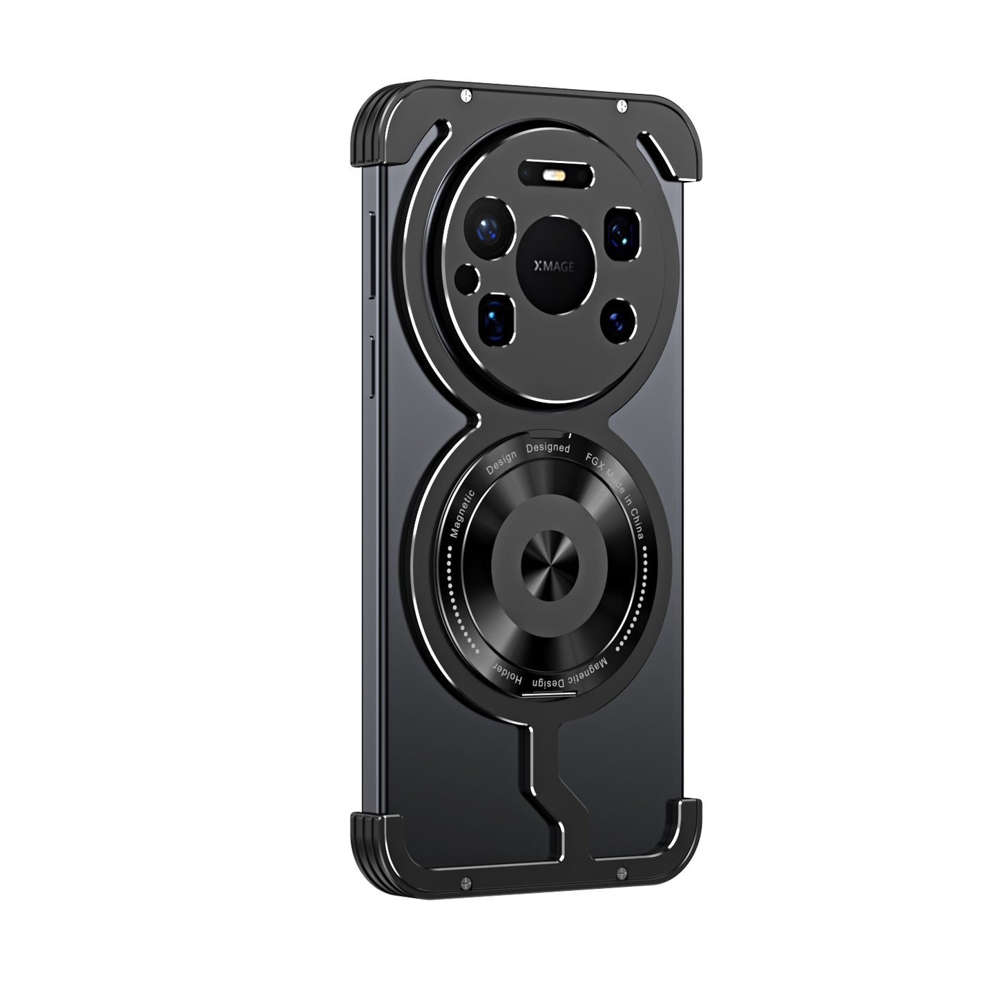 iy Bicolor Armor MagSafe Aluminum Alloy Kickstand Shockproof Metal Case Cover