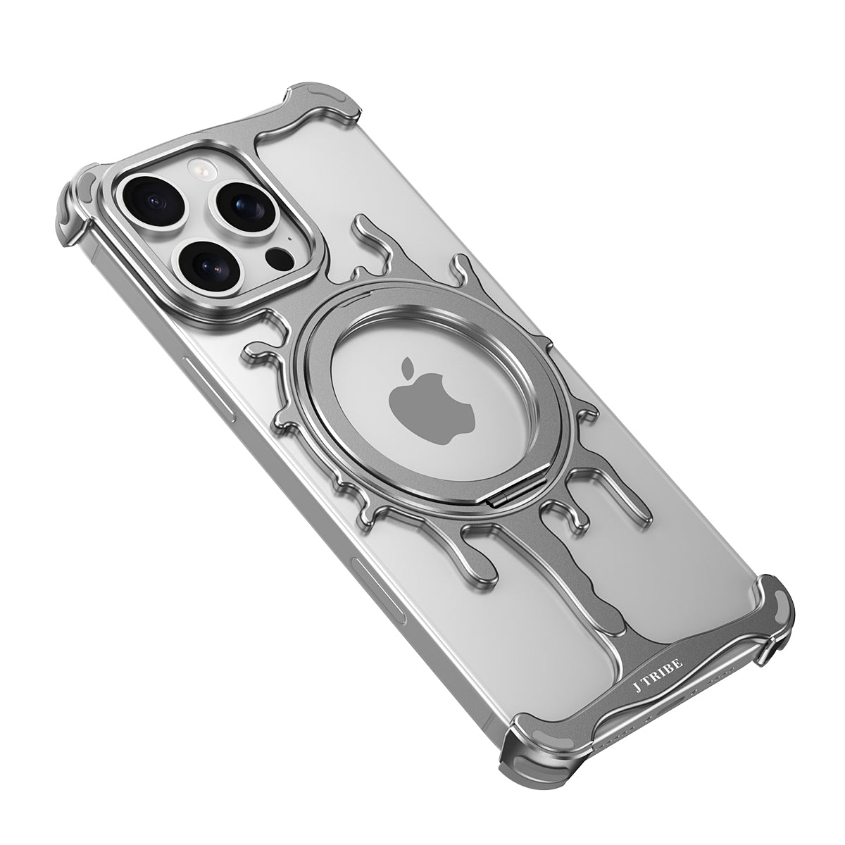 Armor King Glacier MagSafe Pivot Ring Stand Air Cushion Shockproof Metal Case Cover