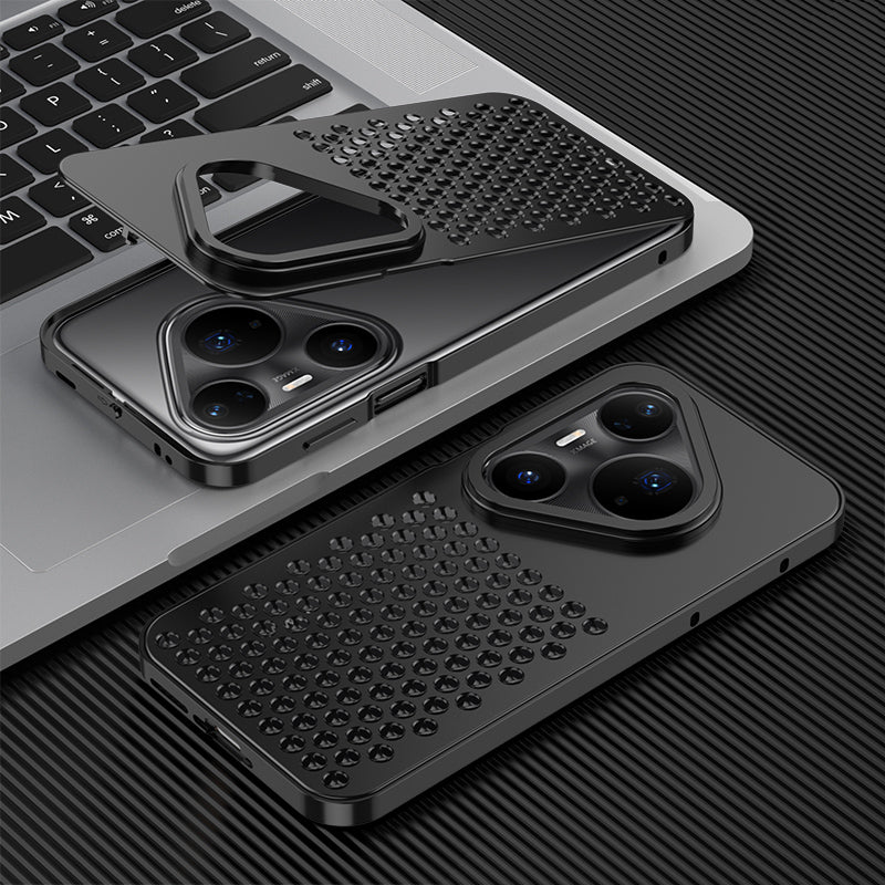 Kylin Armor Elastic Buckle Heat Dissipation Metal Case Cover for Honor | Huawei Smartphones