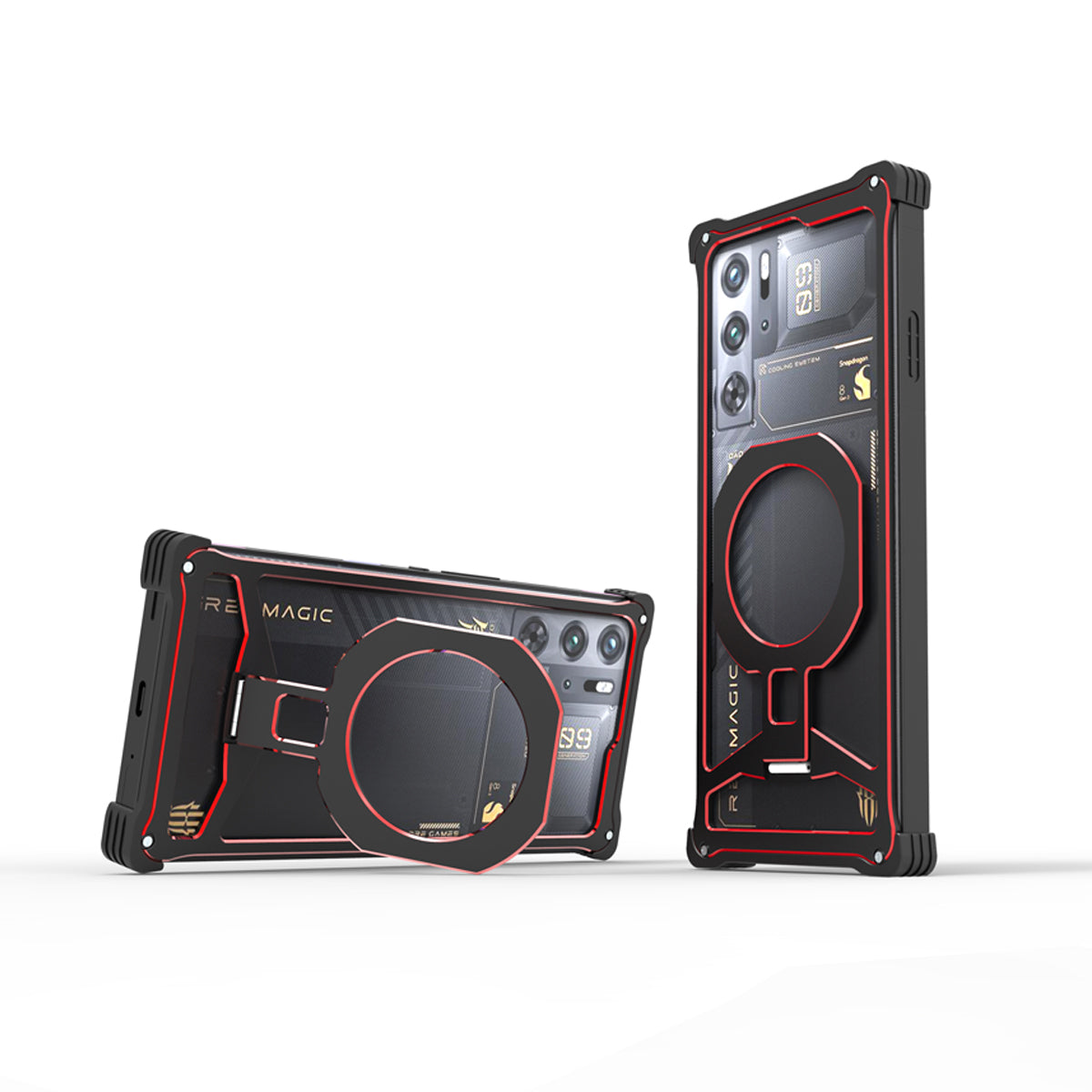 iy Bicolor Iron Palm MagSafe Aluminum Alloy Kickstand Shockproof Metal Case Cover