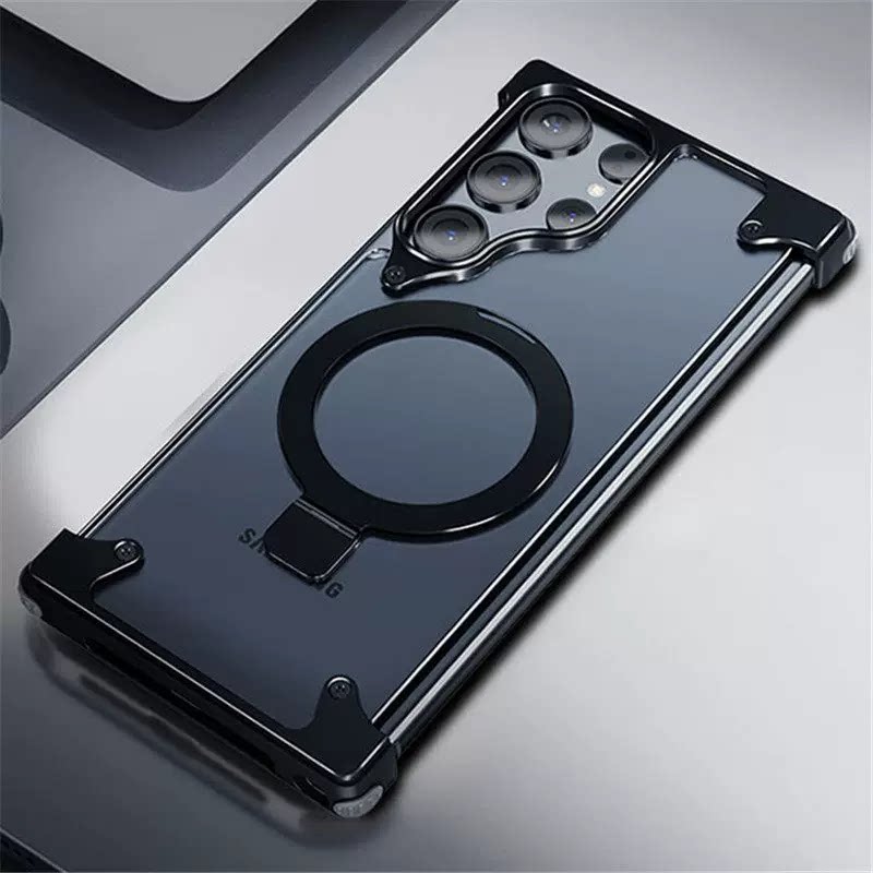 Oatsbasf MagSafe Pivot Ring Stand Air Cushion Metal Case Cover