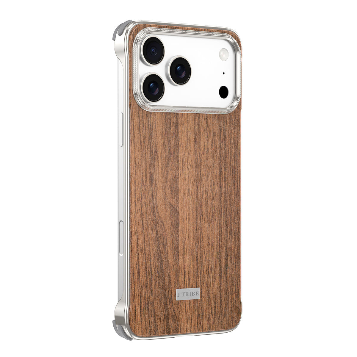 Armor King MagSafe Walnut Wood Back Bezel-less Metal Case Cover