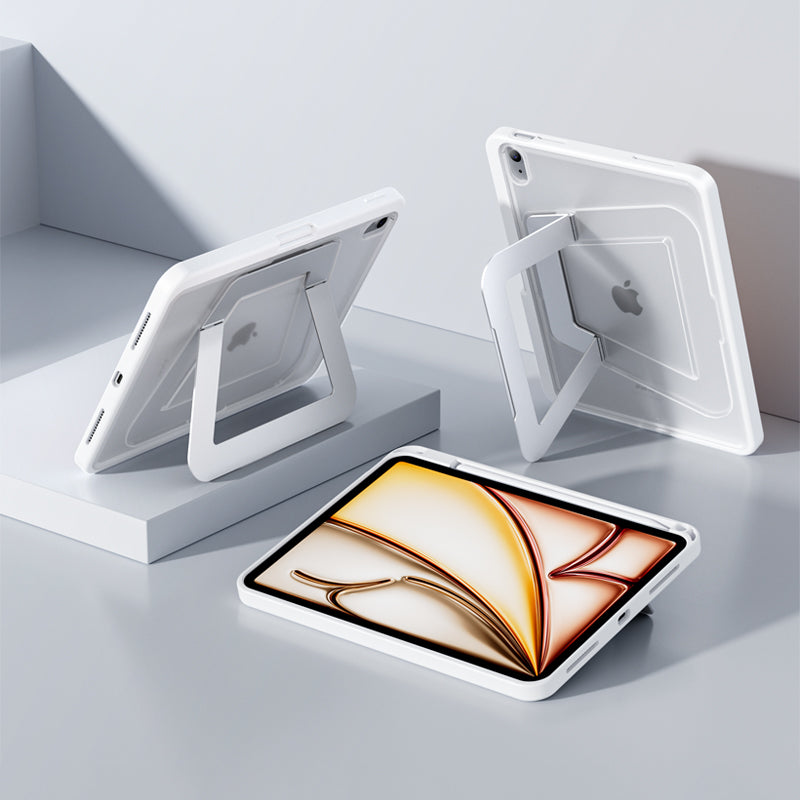 Armor King Double Aluminum Alloy Pivot Kickstand Acrylic + TPU Anti-bending Shockproof Case Cover for Apple iPad