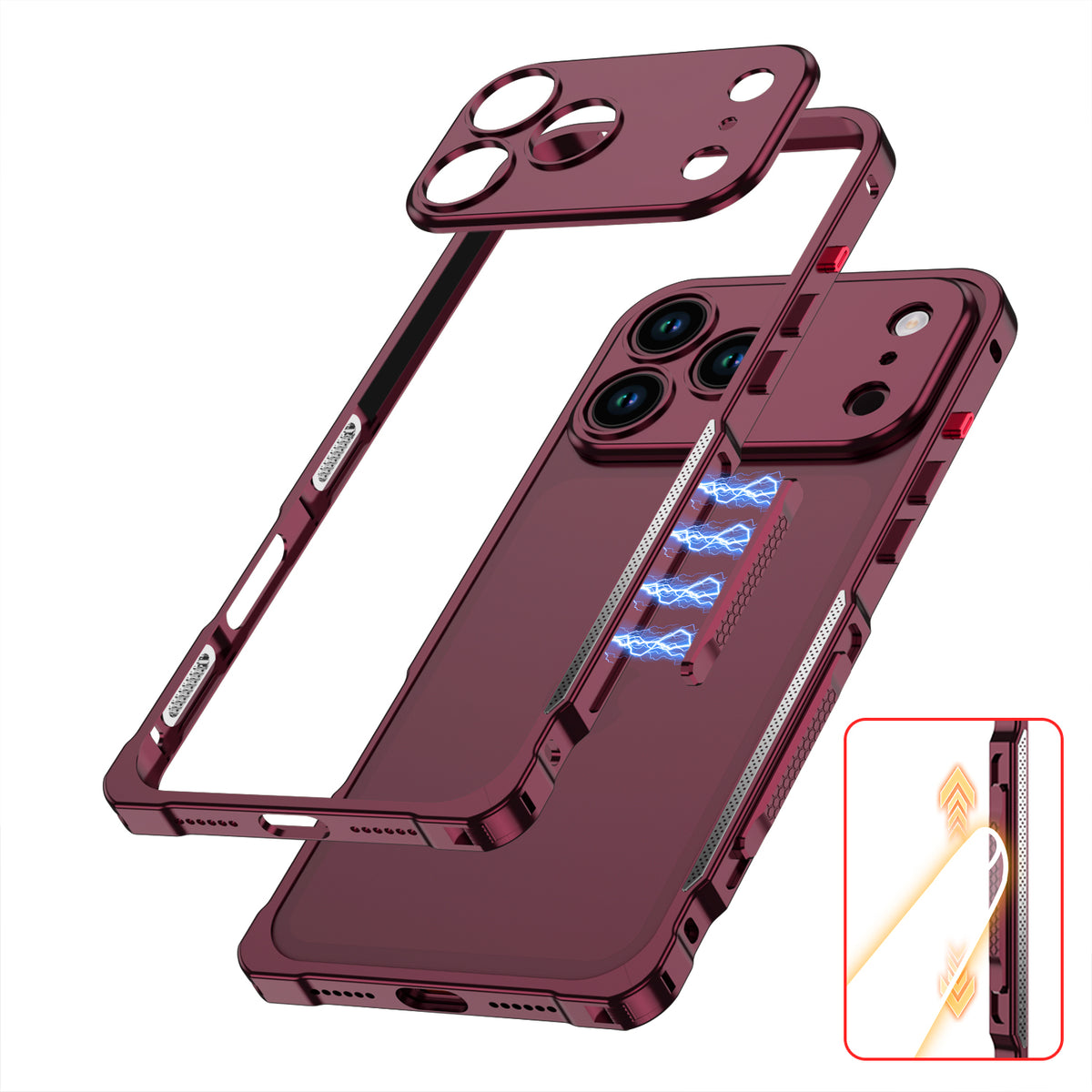 Armor King Lens Protector Heat Dissipation Stress Relief Edc Fidget Metal Bumper Case Cover