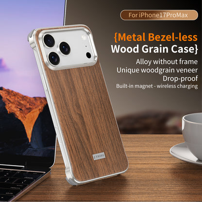 Armor King MagSafe Walnut Wood Back Bezel-less Metal Case Cover