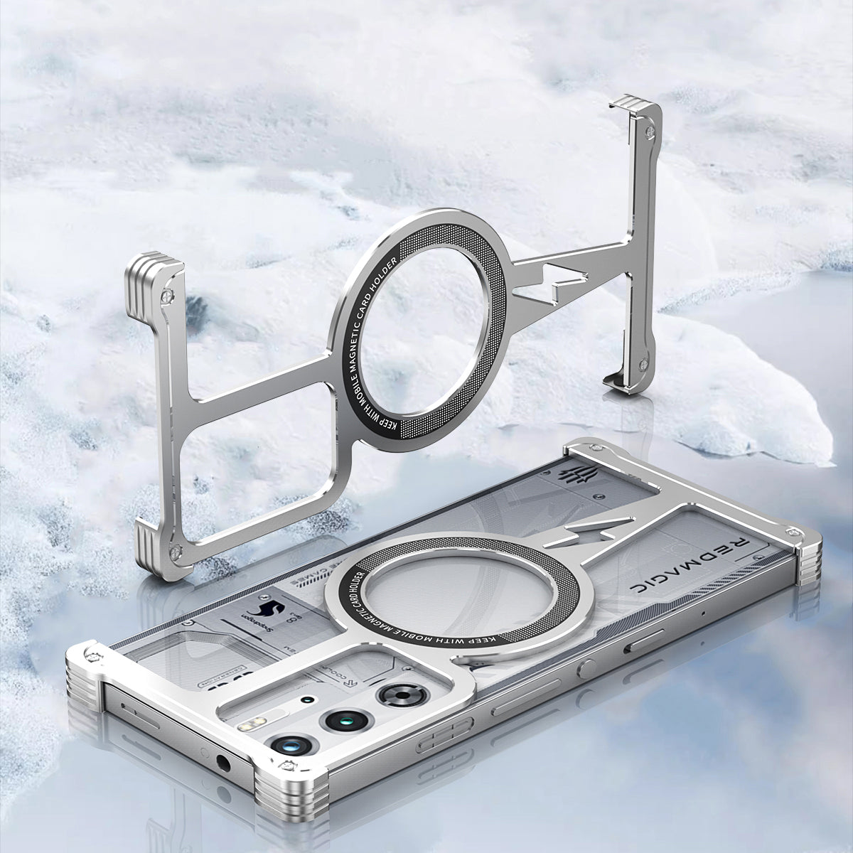 iy Bicolor Thor MagSafe Air Cushion Shockproof Kickstand Metal Case Cover