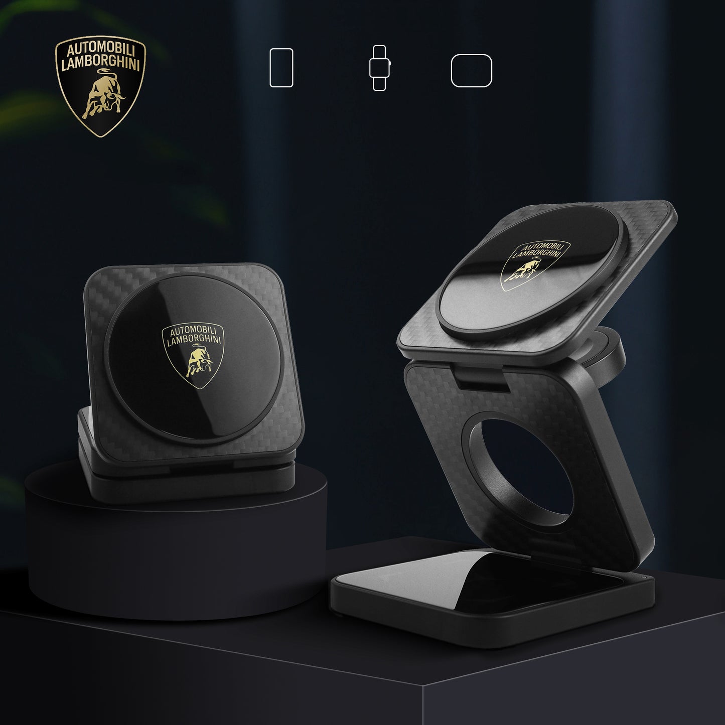 Lamborghini 3-in 1 Foldable Magnetic Wireless Charger -TE D1
