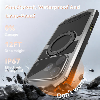 R-Just Kickstand IV MagSafe Lens Protector IP67 Metal Outdoor Military Heavy Duty Case Cover