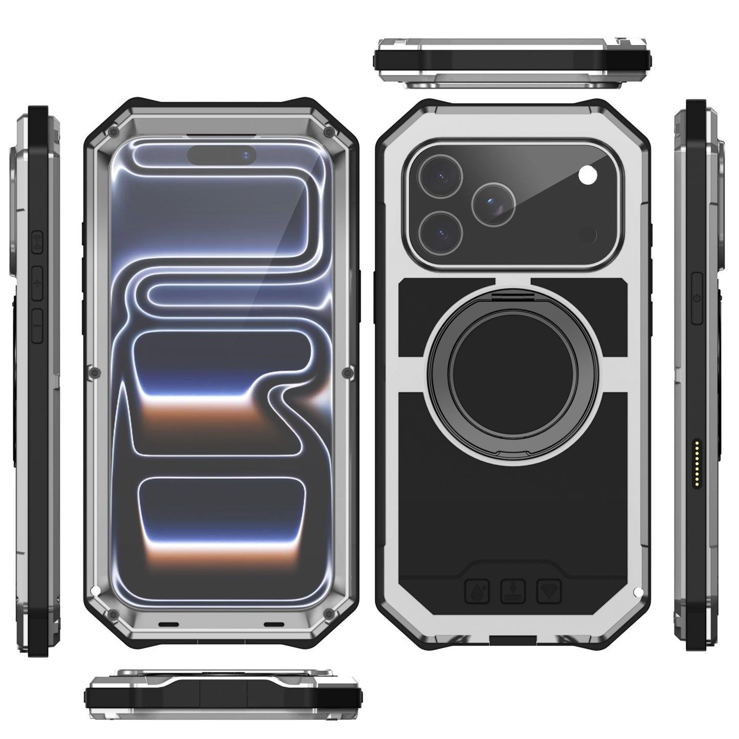 R-Just Kickstand IV MagSafe Lens Protector IP67 Metal Outdoor Military Heavy Duty Case Cover