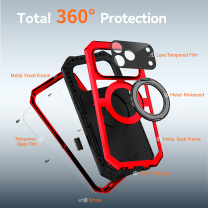 R-Just Kickstand IV MagSafe Lens Protector IP67 Metal Outdoor Military Heavy Duty Case Cover
