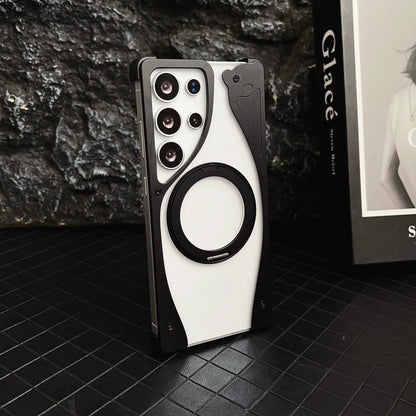 Armor King Stoat Bezel-less MagSafe Transparent PC Back Shockproof Metal Case Cover