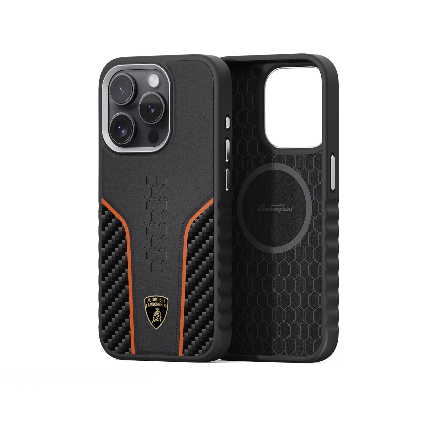 Lamborghini MagSafe Genuine Leather Carbon Fiber Phone Case Lamborghini MagSafe Genuine Leather Carbon Fiber Phone Case