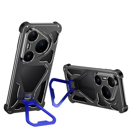 iy Bicolor Transformers Shockproof Aluminum Alloy Kickstand Metal Case Cover