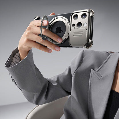 Oatsbasf Hidden π MagSafe Pivot Ring Stand Air Cushion Metal Case Cover