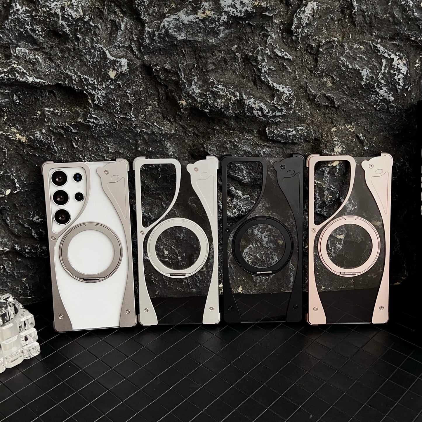 Armor King Stoat Bezel-less MagSafe Transparent PC Back Shockproof Metal Case Cover