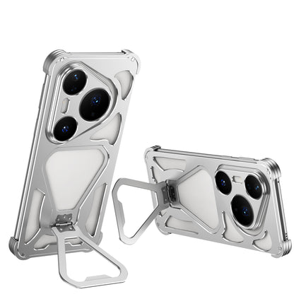 iy Bicolor Transformers Shockproof Aluminum Alloy Kickstand Metal Case Cover