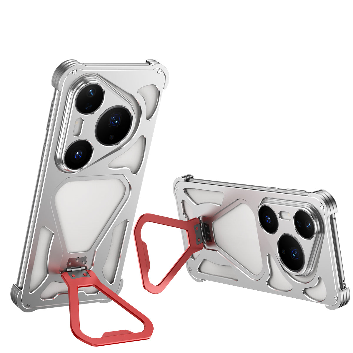 iy Bicolor Transformers Shockproof Aluminum Alloy Kickstand Metal Case Cover