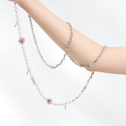 PYNANA Jewelry Aesthetics & Handcraft Multifunctional Chain Phone Charm Beads Strap Pearl Lanyard