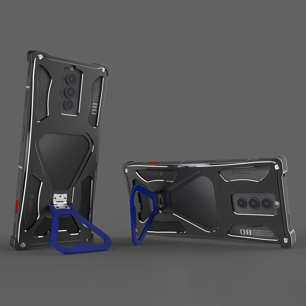 iy Bicolor Transformers Shockproof Aluminum Alloy Kickstand Metal Case Cover