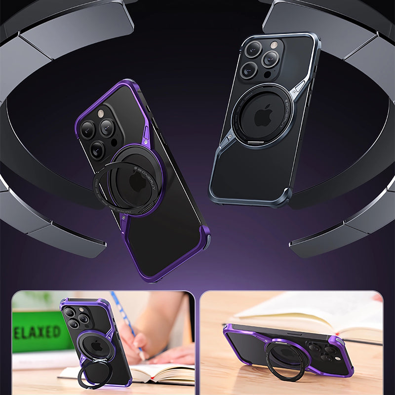 Armor King S Shell MagSafe Fulcrum Ring Stand Air Cushion Metal Case Cover