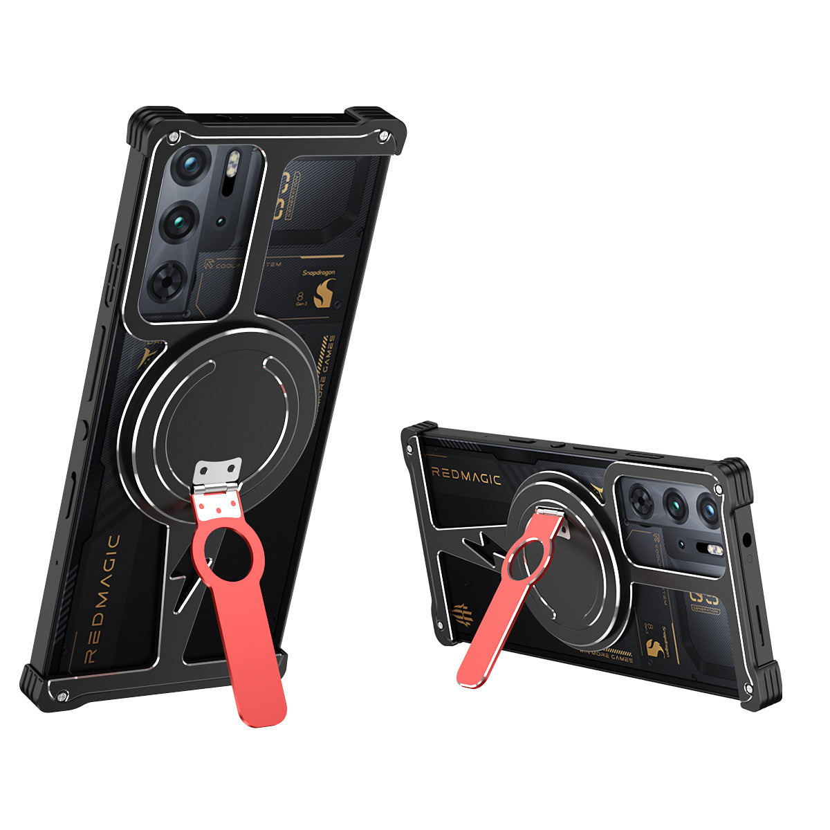 iy Bicolor Thor MagSafe Air Cushion Shockproof Kickstand Metal Case Cover