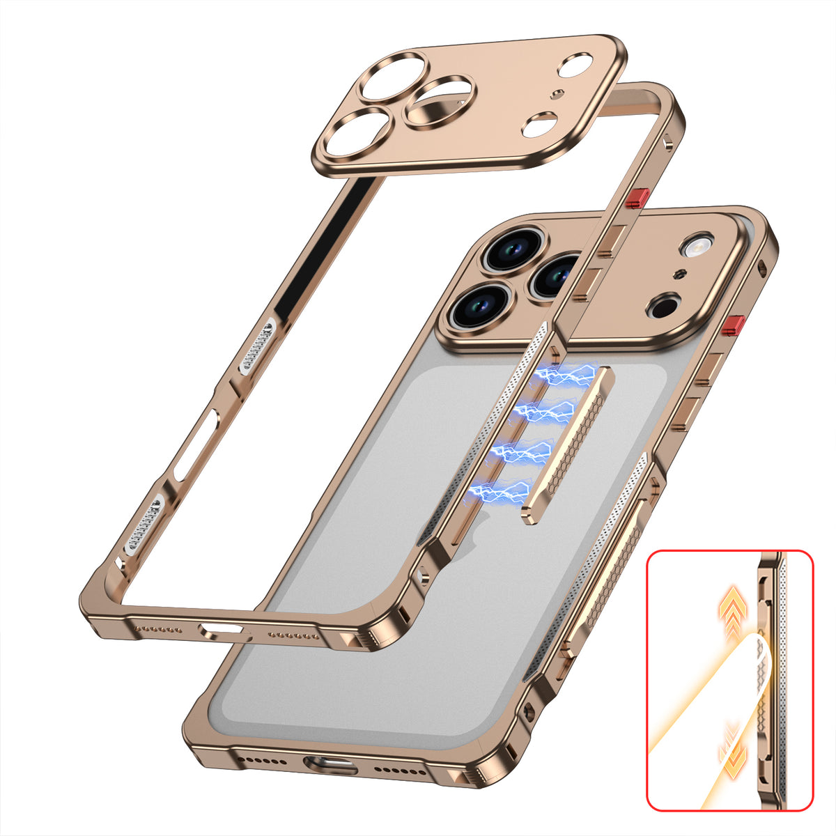 Armor King Lens Protector Heat Dissipation Stress Relief Edc Fidget Metal Bumper Case Cover