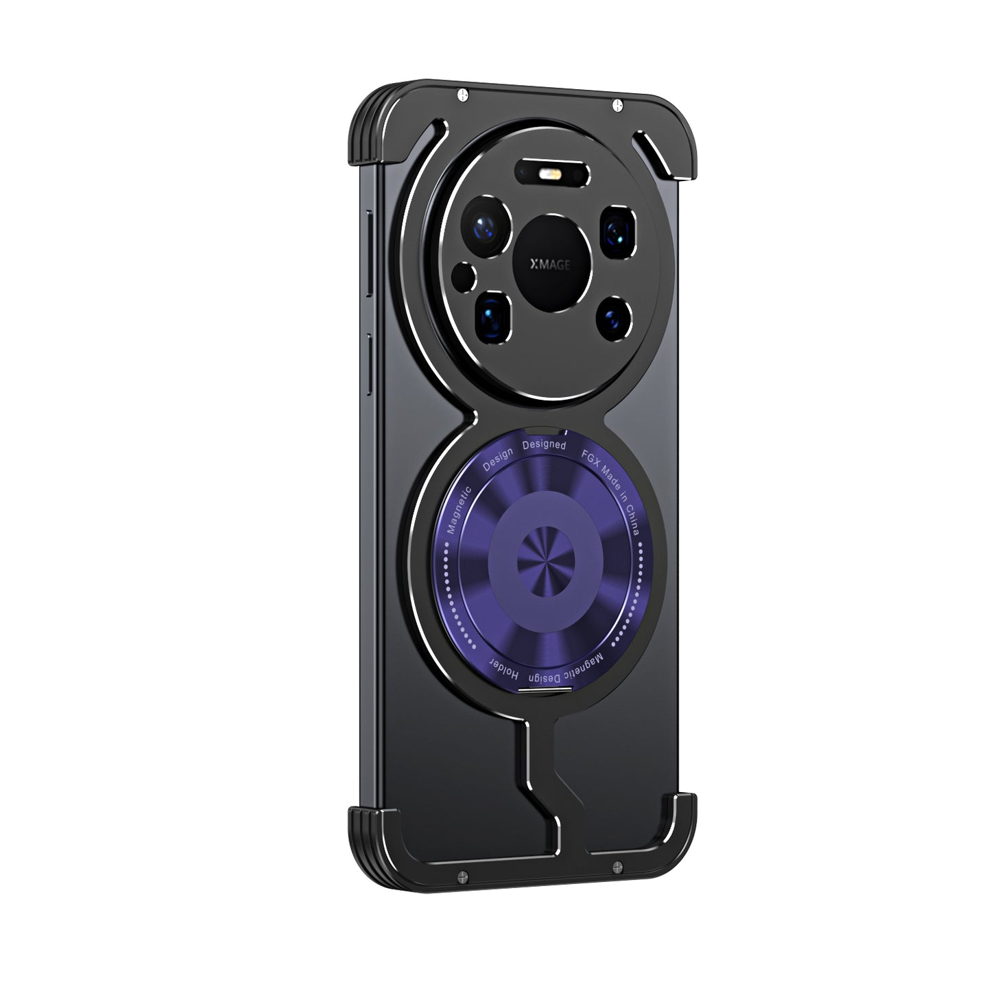 iy Bicolor Armor MagSafe Aluminum Alloy Kickstand Shockproof Metal Case Cover