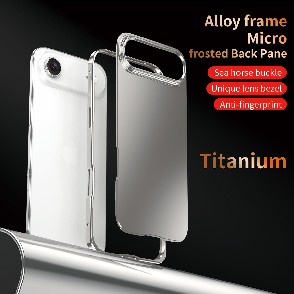 Armor King Sea Horse Buckle Aluminum Alloy Frame Micro-frosted Back Plane Cover Case