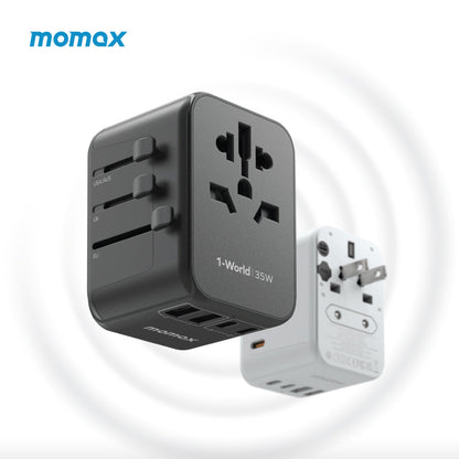 MOMAX 1-World PD 35W 5-Port + AC Charger Universal Travel Adapter