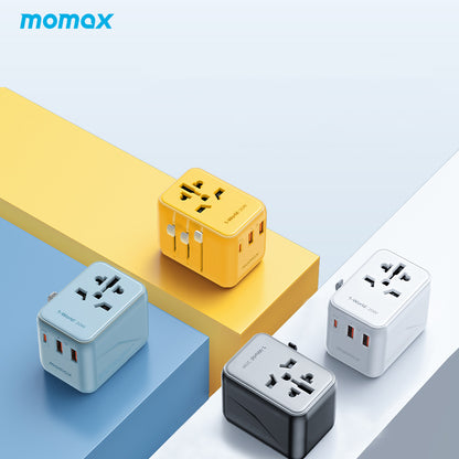 MOMAX 1-World 20W 3-Port + AC Charger Travel Adapter