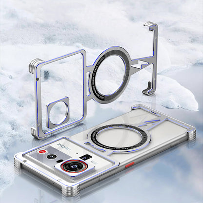 iy Bicolor Thor MagSafe Air Cushion Shockproof Kickstand Metal Case Cover