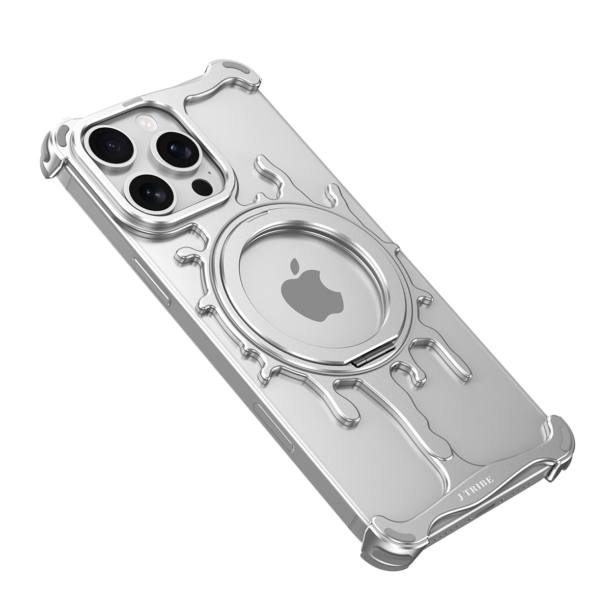 Armor King Glacier MagSafe Pivot Ring Stand Air Cushion Shockproof Metal Case Cover