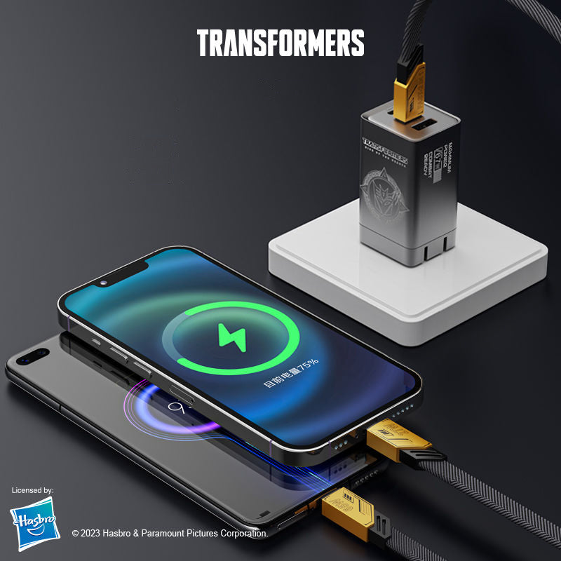 Transformers 2-in-1 65W Type-C + 27W Apple Lightning PD Fast Charging Cable