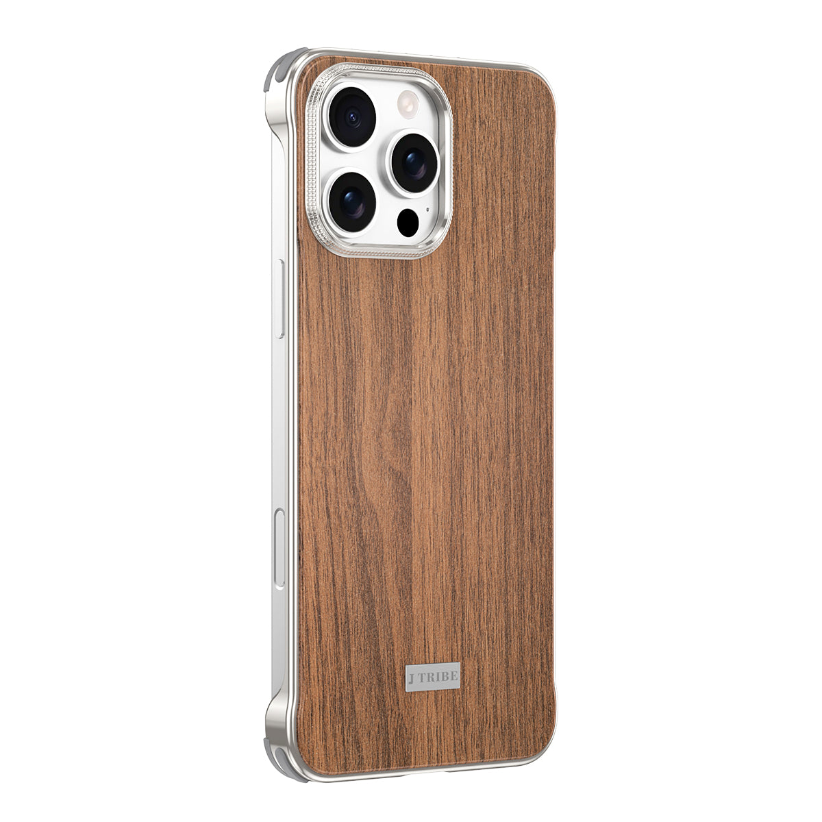Armor King MagSafe Walnut Wood Back Bezel-less Metal Case Cover