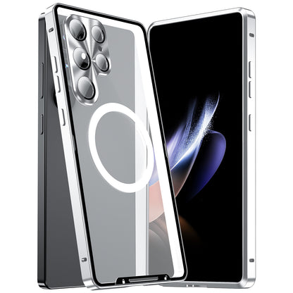 Kylin Armor MagSafe Magic Shield Aluminum Metal Bumper Frosted Back Case Cover for Samsung Smartphones